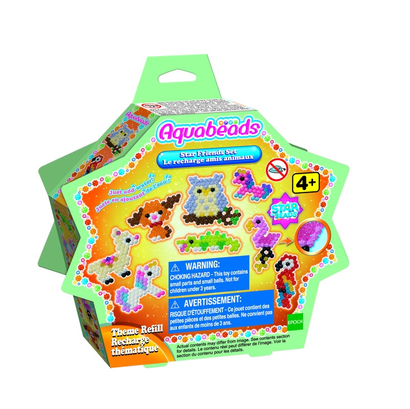 Aquabeads Arts & Crafts Star Friends Theme Bead Refill with Over 600 Beads and Templates, Multicolored